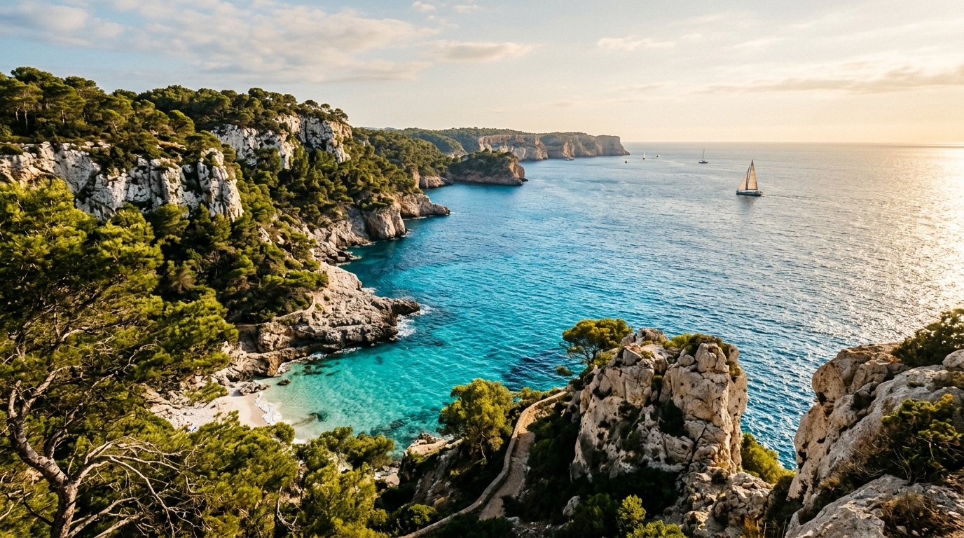 Costas y aguas turquesas del archipiélago de las Islas Baleares
